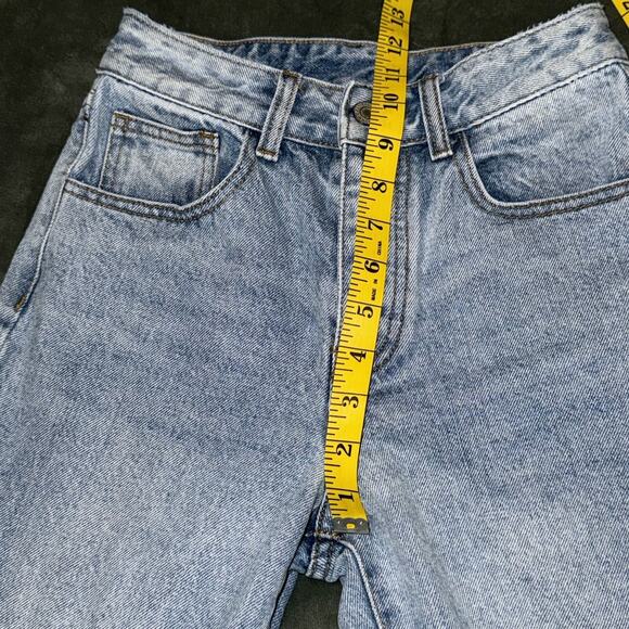 J.Galt Shanghai Jeans Women's XS Blue Denim 100% Cotton Frayed Hem Straight Leg - Picture 7 of 10